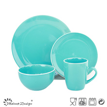 Solid Color with White Rim 16PCS Ceramic Dinner Set